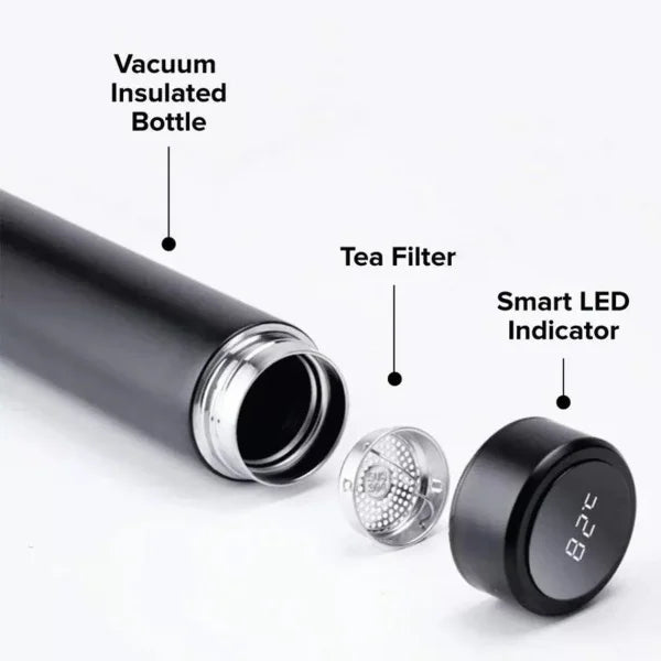 Temperature Display Vacuum Insulated Water Bottle Thermo Flask Made of Premium Stainless Steel