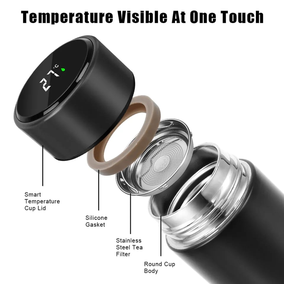 Smart LED Temperature Display Water Bottle Thermos Premium Stainless Steel