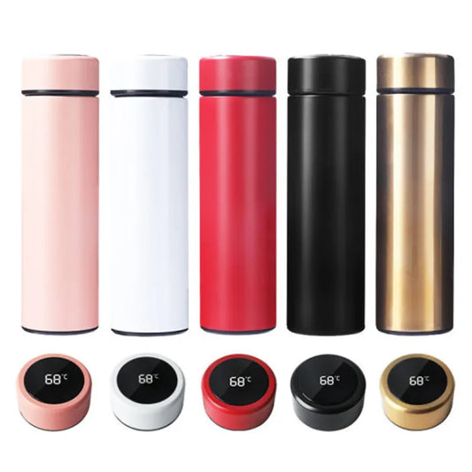 Temperature Display Vacuum Insulated Water Bottle Thermo Flask Made of Premium Stainless Steel
