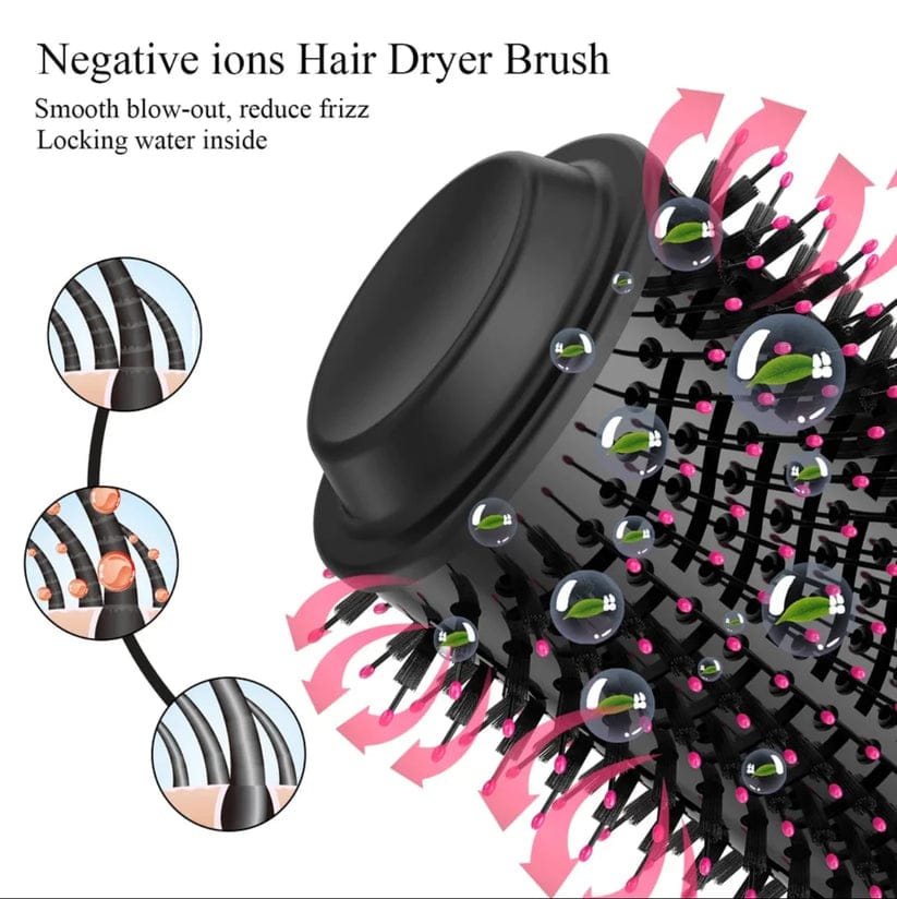 One Step Hot Air Brush 4 In 1 Hair Dryer, Straightener, Curler And Volumizer